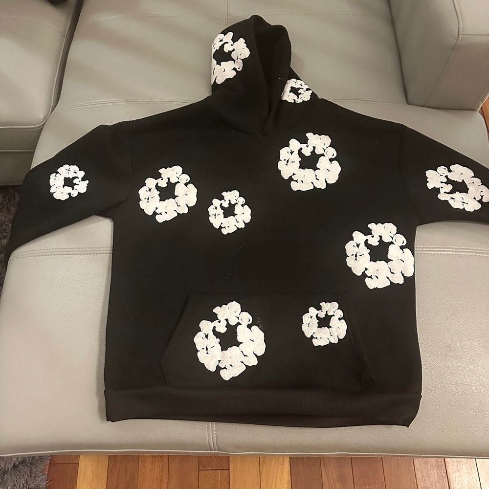 Denim Tears Hoodie white and black